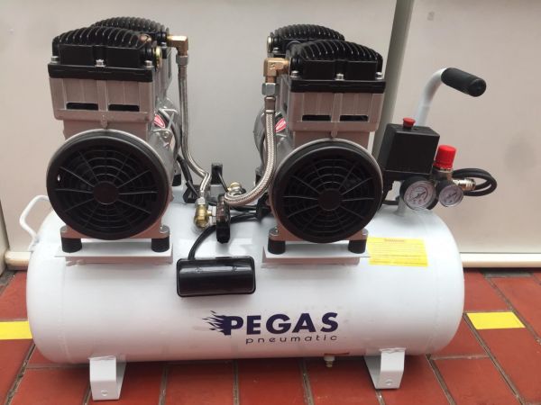 БЕСШУМНЫЙ КОМПРЕССОР PEGAS PG-1100*2 БЕЗМАСЛЯНЫЙ
