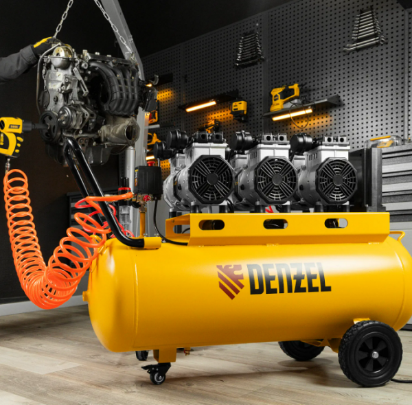Компрессор безмасляный малошумный DENZEL DLS 3300/100